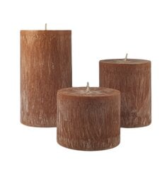 Palmių vaško cilindras 9.5x7 cm rudos spalvos kaina ir informacija | Žvakės, Žvakidės | pigu.lt