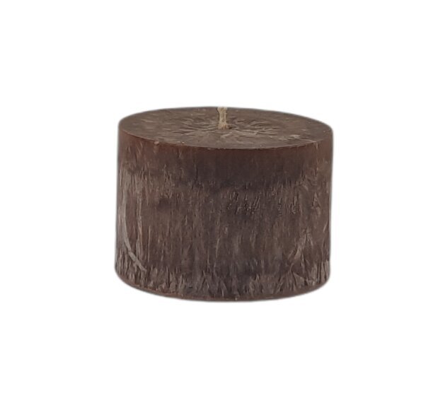 Palmių vaško cilindras 9.5x7 cm tamsiai rudos spalvos kaina ir informacija | Žvakės, Žvakidės | pigu.lt