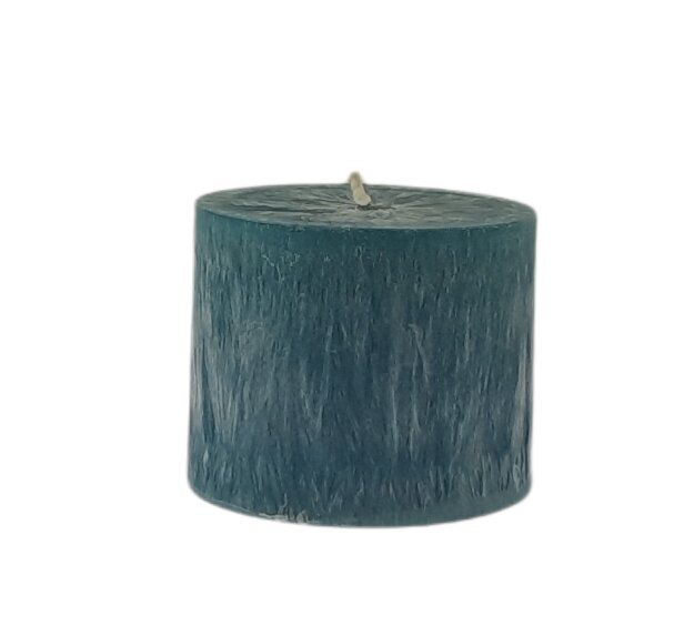 Palmių vaško cilindras 9.5x7 cm tamsios turkio spalvos цена и информация | Žvakės, Žvakidės | pigu.lt