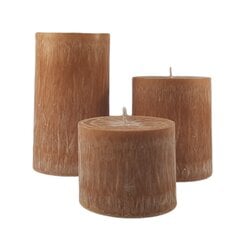 Palmių vaško cilindras 9.5x11 cm rusvos spalvos kaina ir informacija | Žvakės, Žvakidės | pigu.lt