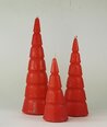 Rankų darbo žvakės EGLUTĖS 3 vnt raudonos spalvos 22cm.,17 cm.,12 cm. Nr.1