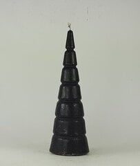 Rankų darbo žvakės EGLUTĖS 3 vnt juodos spalvos 22cm.,17 cm.,12 cm. Nr.1 kaina ir informacija | Žvakės, Žvakidės | pigu.lt