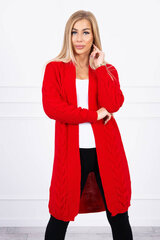 Kardiganas moterims 20827, raudonas kaina ir informacija | Megztiniai moterims | pigu.lt