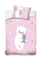 Комплект постельного белья для детской кроватки, Медведь / розовый цена и информация | Детское постельное бельё | pigu.lt