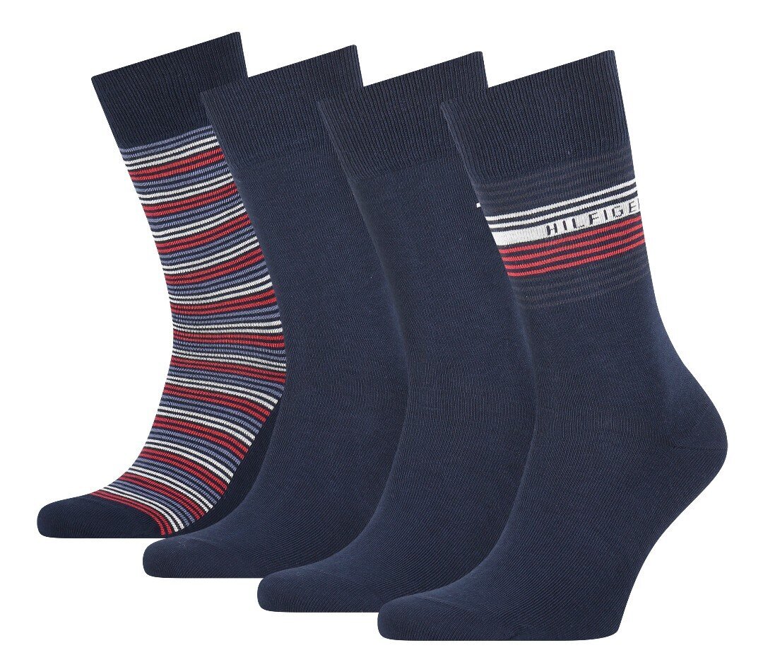 Kojinės vyrams Tommy Hilfiger, mėlynos, 4 poros kaina ir informacija | Vyriškos kojinės | pigu.lt