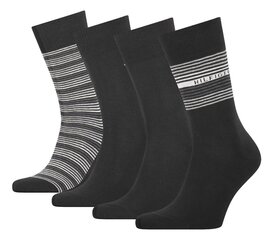 Мужские носки - 4 пары в подарочной упаковке Tommy Hilfiger, черные 43-46 907170862 цена и информация | Мужские носки | pigu.lt