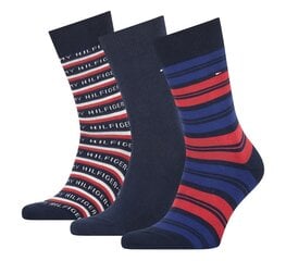 Vyriškos kojinės Tommy Hilfiger, 3 poros dovanų dėžutėje, tamsiai mėlynos/raudonos 39-42 907170911 kaina ir informacija | Vyriškos kojinės | pigu.lt