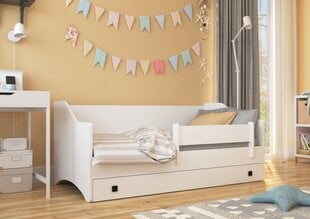 Детская кровать ADRK Furniture Naomi, 80x160 см, белая/серая цена и информация | Детские кровати | pigu.lt