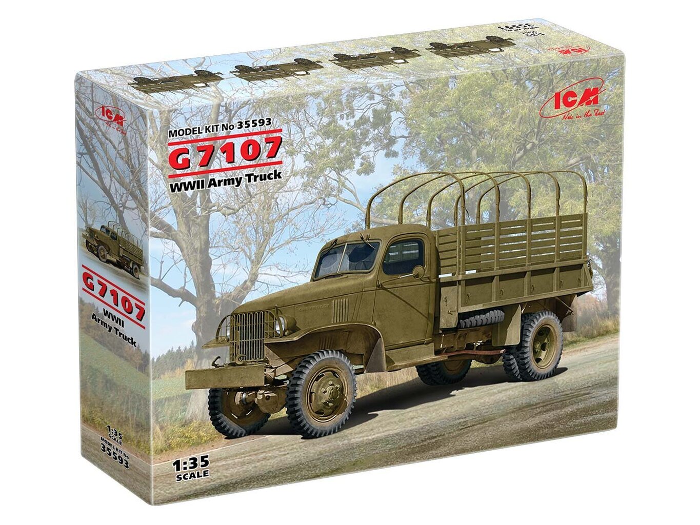 Klijuojamas Modelis ICM 35593 WWII Army Truck G7107 1/35 kaina ir informacija | Klijuojami modeliai | pigu.lt