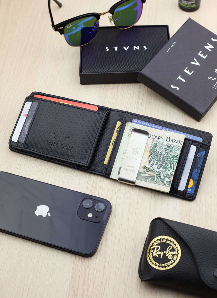 Vyriška SLIM plona piniginė, kortelių dėklas su RFID Z02 Stevens kaina ir informacija | Vyriškos piniginės, kortelių dėklai | pigu.lt