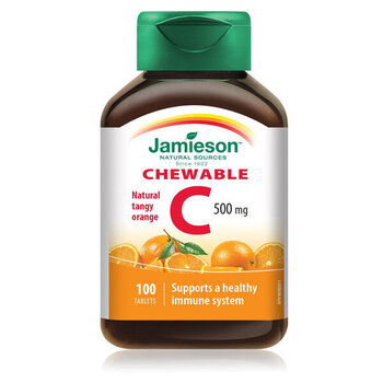 Maisto papildas Jamieson Vitaminas C Apelsinų 500 mg, 100 tablečių kaina ir informacija | Vitaminai, maisto papildai, preparatai imunitetui | pigu.lt