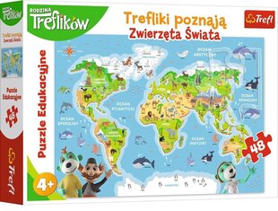 Vaikų dėlionė PASAULIO GYVŪNAI *48* kaina ir informacija | Dėlionės (puzzle) | pigu.lt