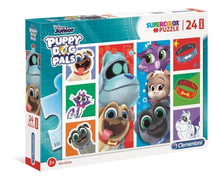 Clementoni: 24 mylių galvosūkis. "Maxi Super Color Puppy" šunų draugai kaina ir informacija | Dėlionės (puzzle) | pigu.lt