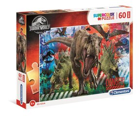 Clementoni: 60el головоломка. Maxi Super Color Jurassic World цена и информация | Пазлы | pigu.lt