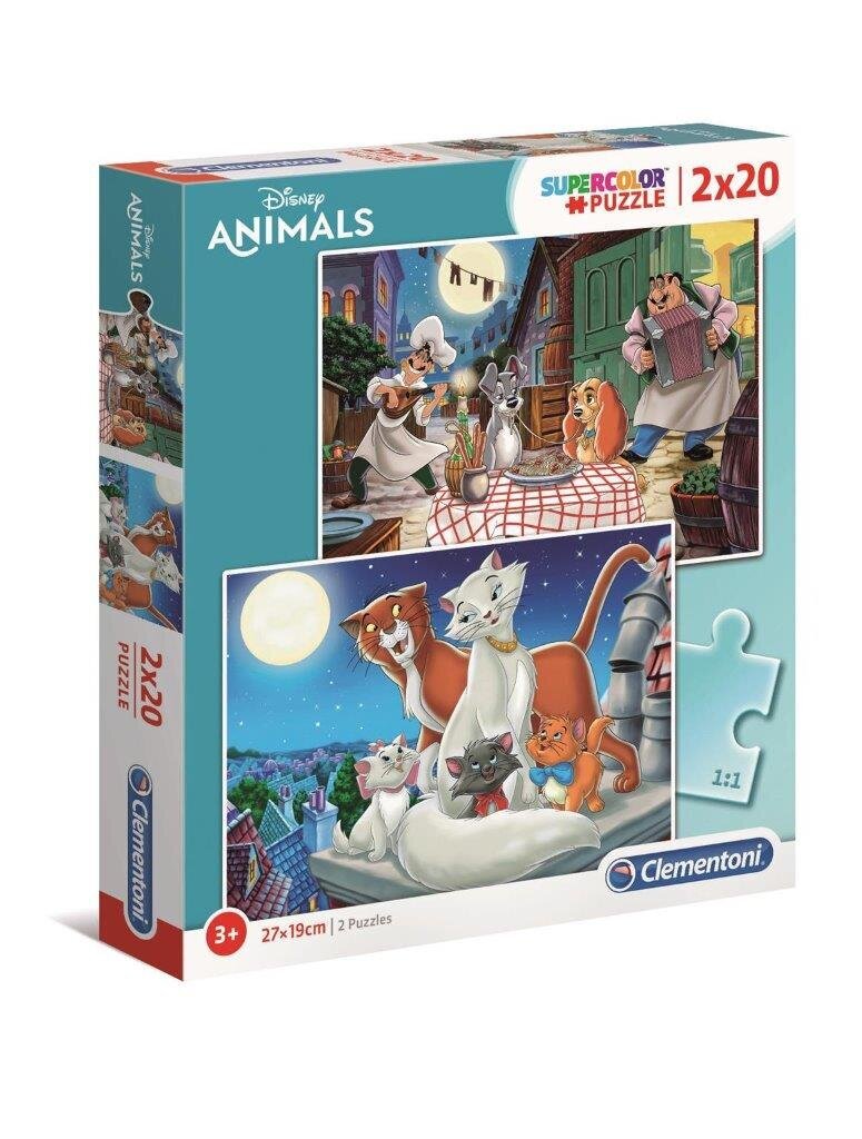 Dėlionė Super Color Disney gyvūnai, 40 dalių kaina ir informacija | Dėlionės (puzzle) | pigu.lt