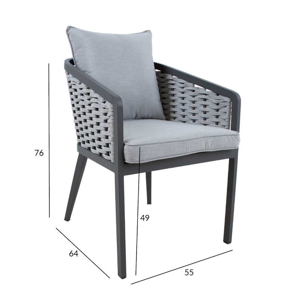 Lauko kedė su paminkštinimu Home4You Marie, pilka цена и информация | Lauko kėdės, foteliai, pufai | pigu.lt