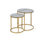 2-jų staliukų komplektas Home4You Alisma, aukso spalvos kaina ir informacija | Kavos staliukai | pigu.lt