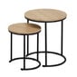 2-jų staliukų komplektas Home4You Elto, rudas/juodas kaina ir informacija | Kavos staliukai | pigu.lt