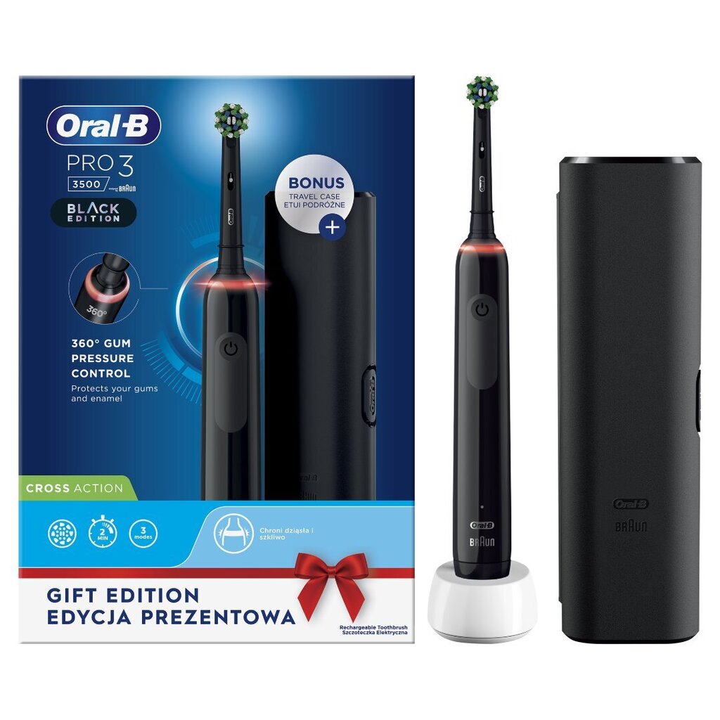 Oral-B Pro 3 - 3500 kaina ir informacija | Elektriniai dantų šepetėliai | pigu.lt