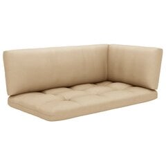 Kampinė sodo sofa iš palečių, balta kaina ir informacija | Lauko kėdės, foteliai, pufai | pigu.lt