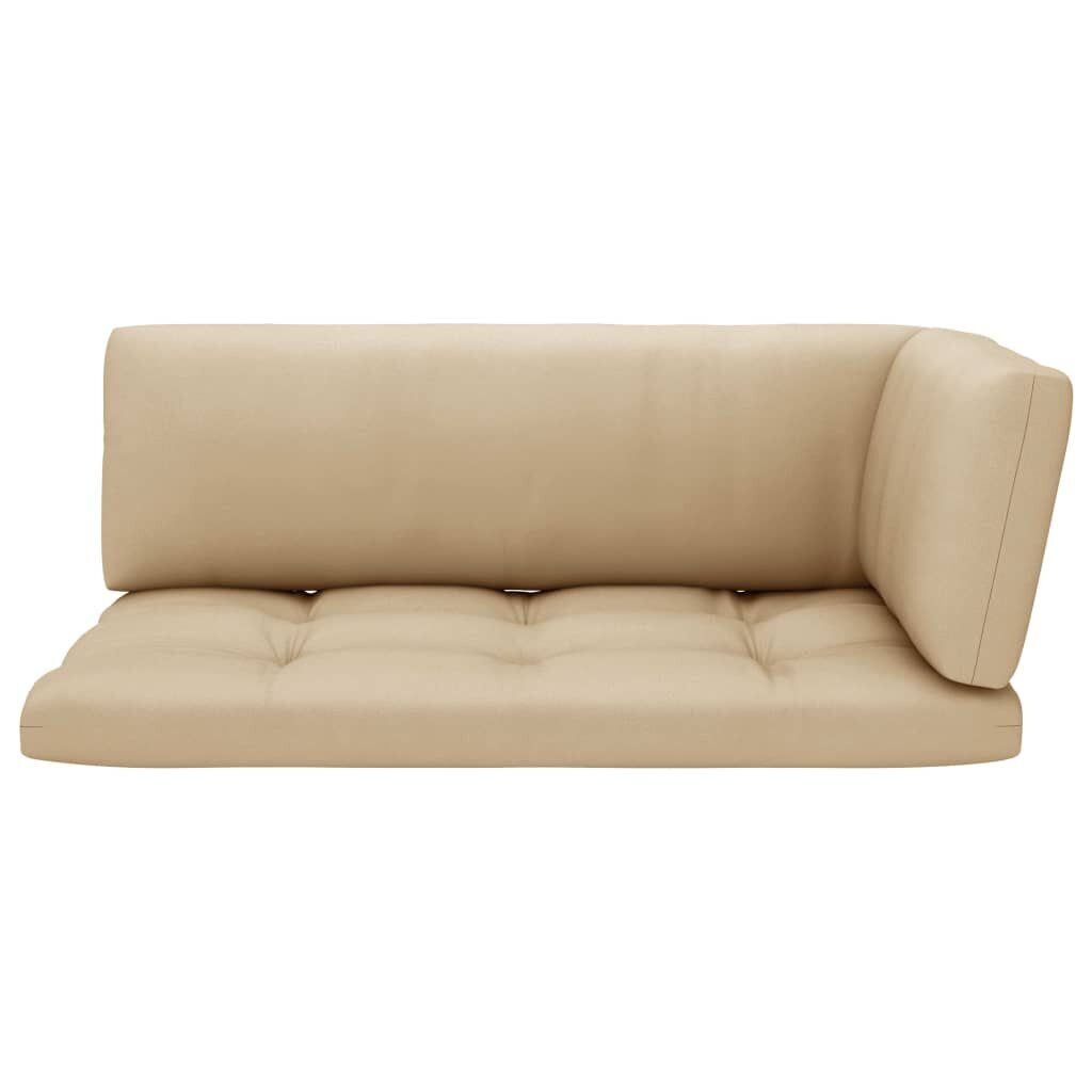 Kampinė sodo sofa iš palečių, ruda kaina ir informacija | Lauko kėdės, foteliai, pufai | pigu.lt