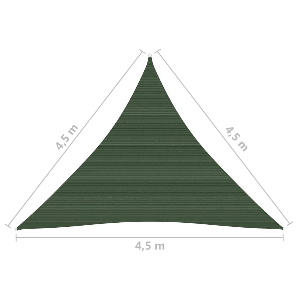 Uždanga nuo saulės, 4,5x4,5x4,5 m, žalia kaina ir informacija | Skėčiai, markizės, stovai | pigu.lt