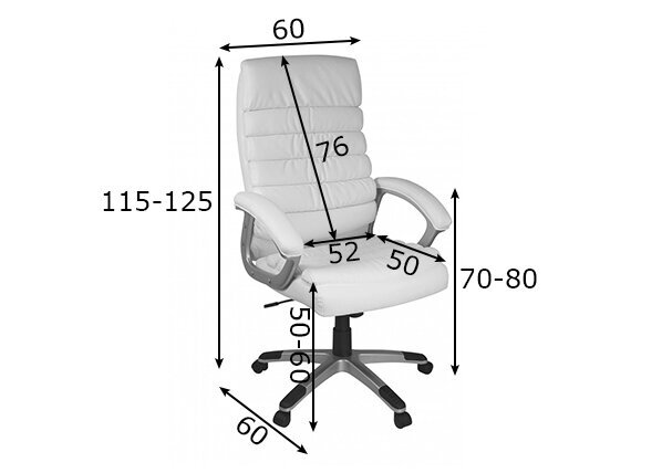 Biuro kėdė Valencia, balta цена и информация | Biuro kėdės | pigu.lt