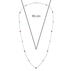 Ti Sento sidabriniai karoliai su raudonais akmenimis 901018239 kaina ir informacija | Kaklo papuošalai | pigu.lt