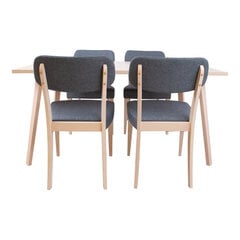 Комплект столовой мебели Adora, стол и 4 стула, бук цена и информация | Комплекты мебели для столовой | pigu.lt