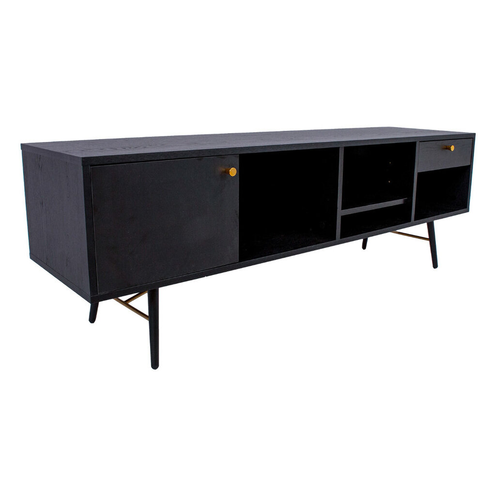 TV staliukas LUXEMBOURG 150x40xH50cm, juodas / varinis kaina ir informacija | TV staliukai | pigu.lt