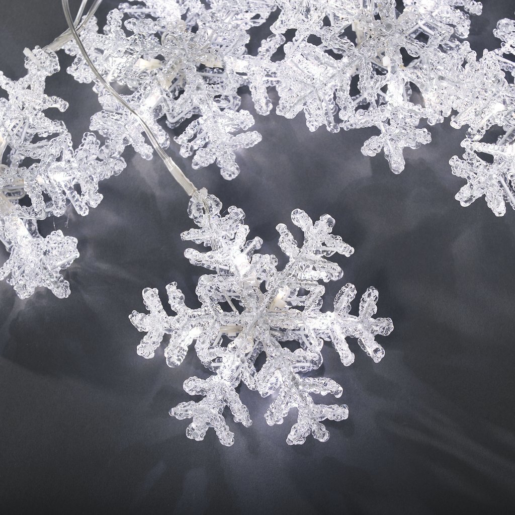 Girlianda Konstsmide Snowflakes 30 LED, balta kaina ir informacija | Girliandos | pigu.lt