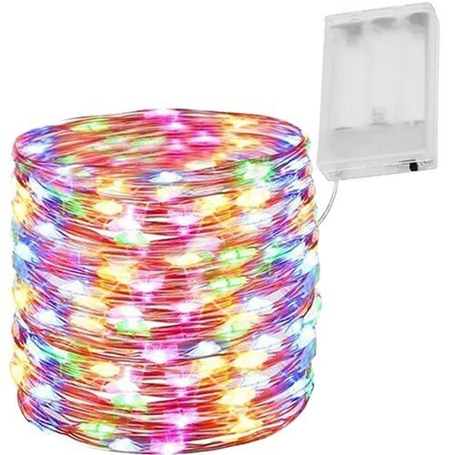 100 LED lempos – daugiaspalvės kaina ir informacija | Kalėdinės dekoracijos | pigu.lt