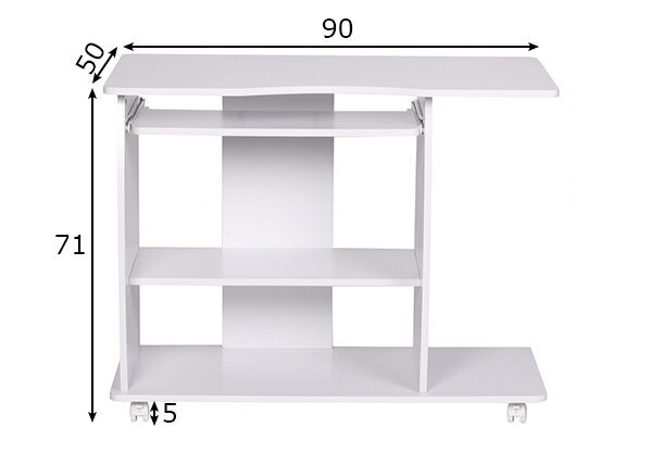 Rašomasis stalas Diana, baltas kaina ir informacija | Kompiuteriniai, rašomieji stalai | pigu.lt