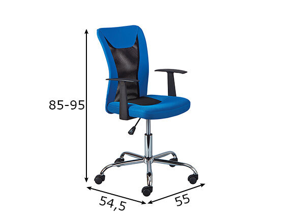 Biuro kėdė Donny, mėlyna/juoda kaina ir informacija | Biuro kėdės | pigu.lt