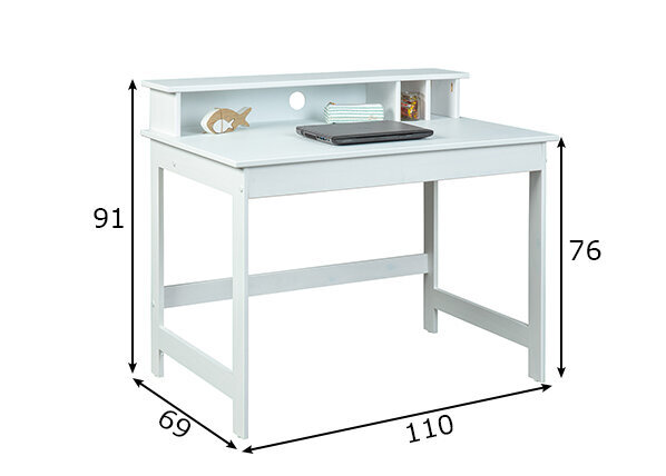 Rašomasis stalas Interlink Hilda, baltas kaina ir informacija | Kompiuteriniai, rašomieji stalai | pigu.lt