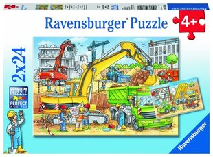 Dėlionės Ravensburger Hard Work, 2x24 d. kaina ir informacija | Dėlionės (puzzle) | pigu.lt