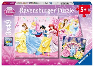 Dėlionė su princesėmis Ravensburger DPR 9277, 3x49 d. kaina ir informacija | Dėlionės (puzzle) | pigu.lt