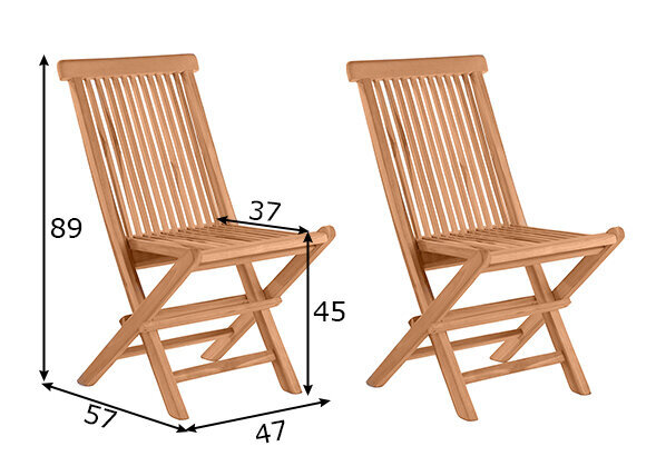 2-jų dalių lauko kėdžių komplektas Aia, rudas kaina ir informacija | Lauko kėdės, foteliai, pufai | pigu.lt