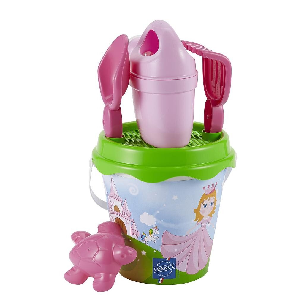 Smėlio žaislų rinkinys su princese Ecoiffier, rožinis, 5d. цена и информация | Vandens, smėlio ir paplūdimio žaislai | pigu.lt