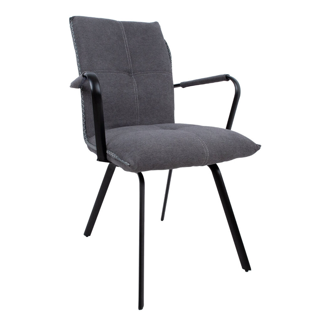 Kėdė EDDY su porankiais, pilka kaina ir informacija | Virtuvės ir valgomojo kėdės | pigu.lt