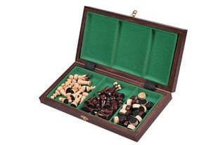Maži mediniai šachmatai + šaškės kaina ir informacija | Stalo žaidimai, galvosūkiai | pigu.lt