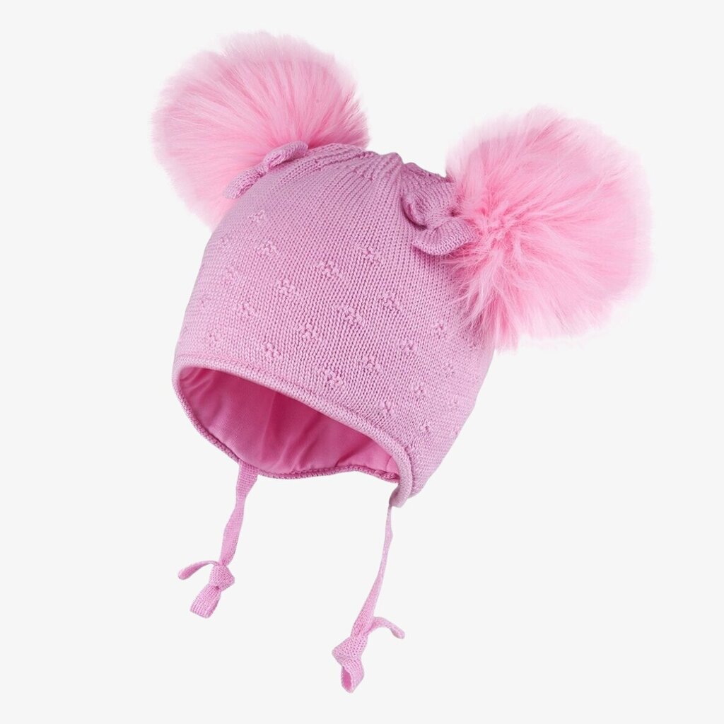 Kepurė su raišteliais mergaitėms TuTu, rožinė kaina ir informacija | Kepurės, pirštinės, šalikai mergaitėms | pigu.lt