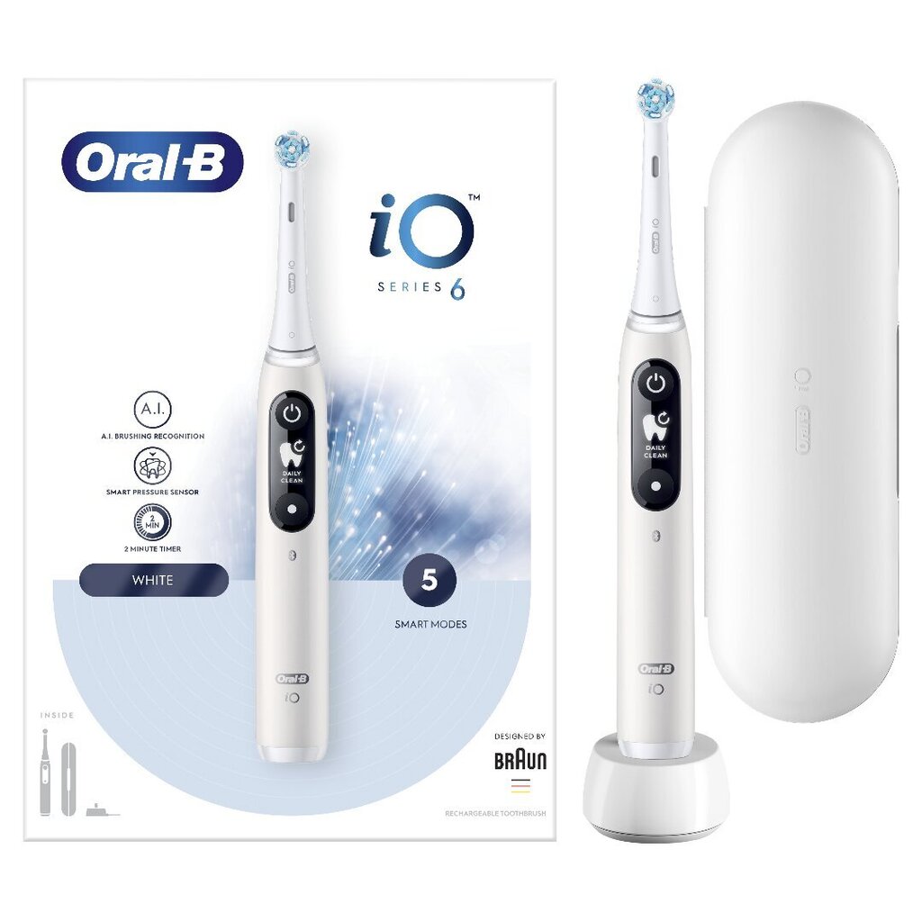 Oral-B iO Series 6 White kaina ir informacija | Elektriniai dantų šepetėliai | pigu.lt