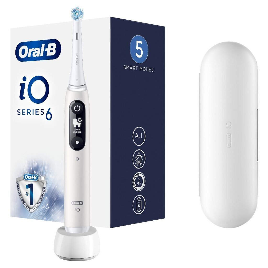 Oral-B iO Series 6 White цена и информация | Elektriniai dantų šepetėliai | pigu.lt