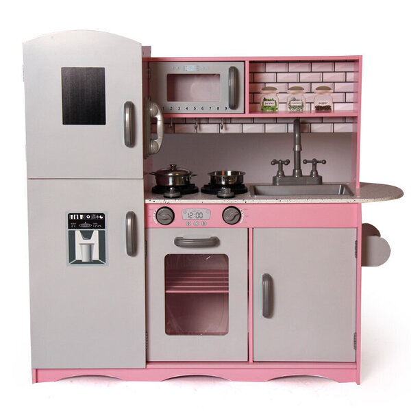 Medinė žaislinė virtuvėlė, rožinė kaina