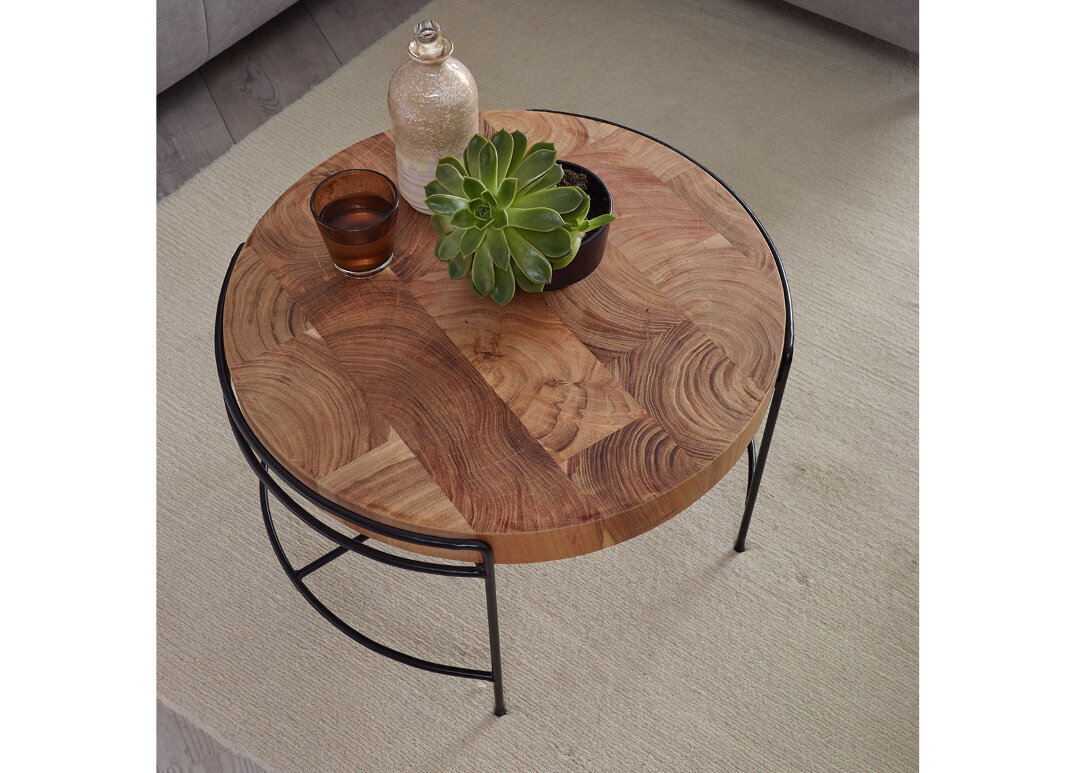 Kavos staliukas Acacia, 62x40 cm, rudas/juodas kaina ir informacija | Kavos staliukai | pigu.lt