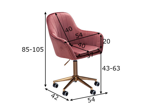Biuro kėdė Amstyle, rožinė kaina ir informacija | Biuro kėdės | pigu.lt