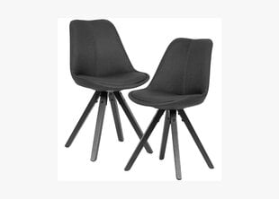 Комплект из 2 обеденных стульев Wohnling, черный цена и информация | Стулья для кухни и столовой | pigu.lt