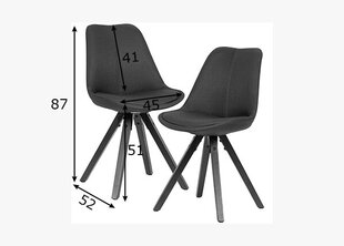 Комплект из 2 обеденных стульев Wohnling, черный цена и информация | Стулья для кухни и столовой | pigu.lt