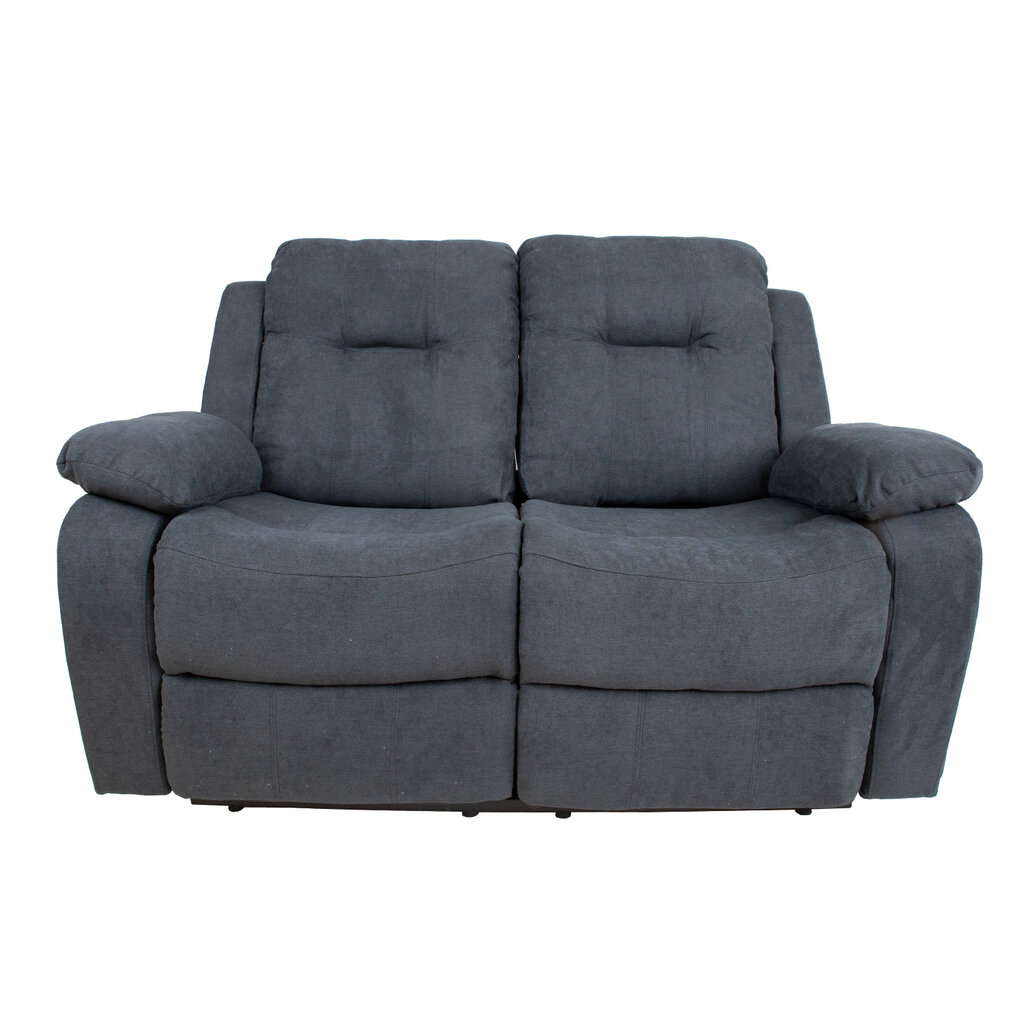 Dvivietė sofa reglaineris Home4You Dixon, tamsiai pilka kaina ir informacija | Sofos | pigu.lt